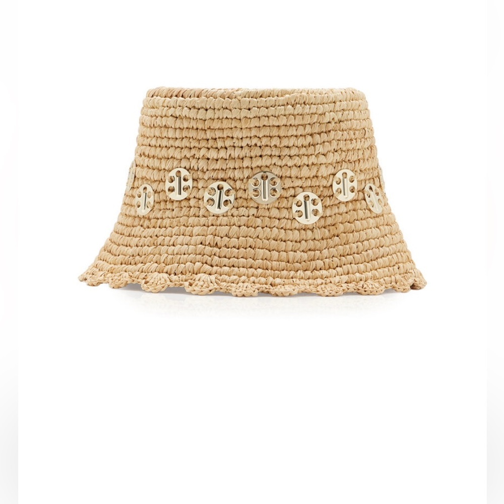Raffia & chainmail bucket hat